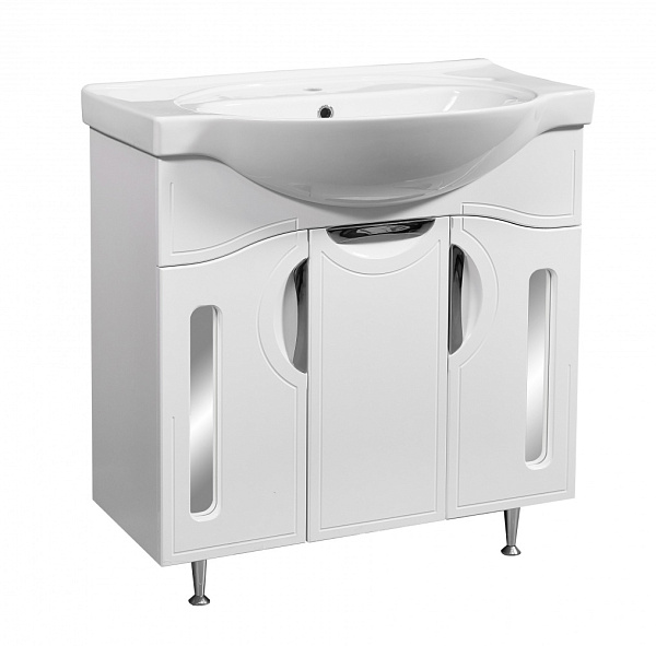 Тумба с раковиной напольная Stella "Сильва 80" белая