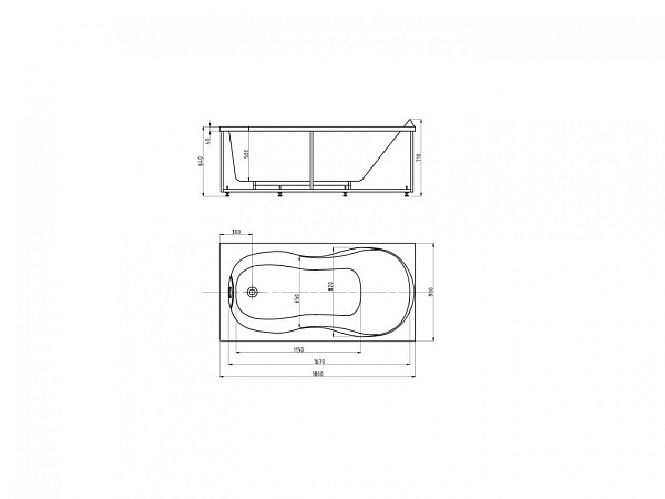 Акриловая ванна AQUATEK Мартиника 180х90