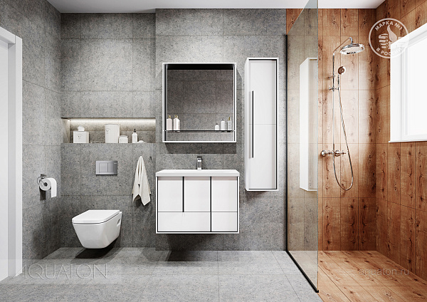 Зеркало-шкаф Aquaton "Ривьера 80" белый матовый