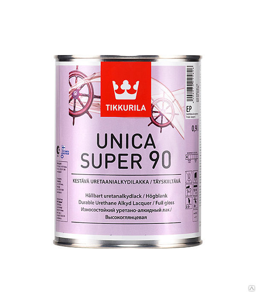 Лак Tikkurila Unica Super 90 уретано-алкидный высокоглянцевый