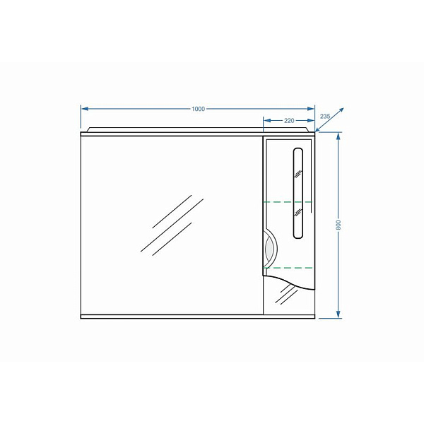 Зеркало-шкаф Stella "Сильва 100/С" белый