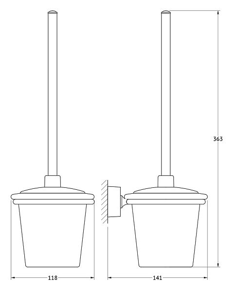 Держатель с туалетным ершиком и крышкой FBS Nostalgy NOS 057