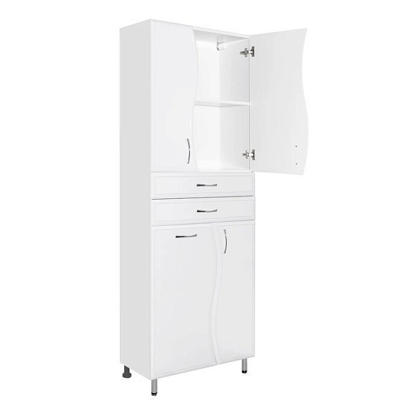 Пенал Style Line Волна 70 2 ящ/корзина белый 