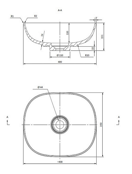 Раковина Omnires Silk SILK400BP 40x35 см белый глнец