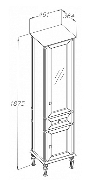 Шкаф-пенал Opadiris Кантара 46 L слоновая кость