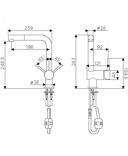 Смеситель для кухни Omoikiri Tanigawa-C