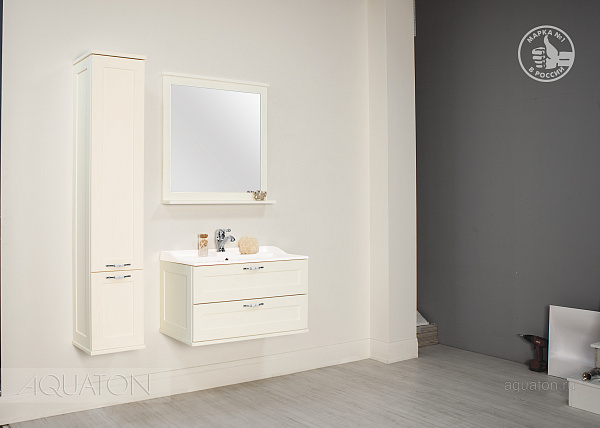 Шкаф-пенал подвесной Aquaton "Леон" дуб бежевый