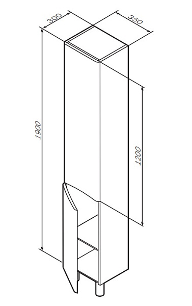 Шкаф-пенал напольный AM.PM Like M80CSL0356WG 35 см L белый глянец