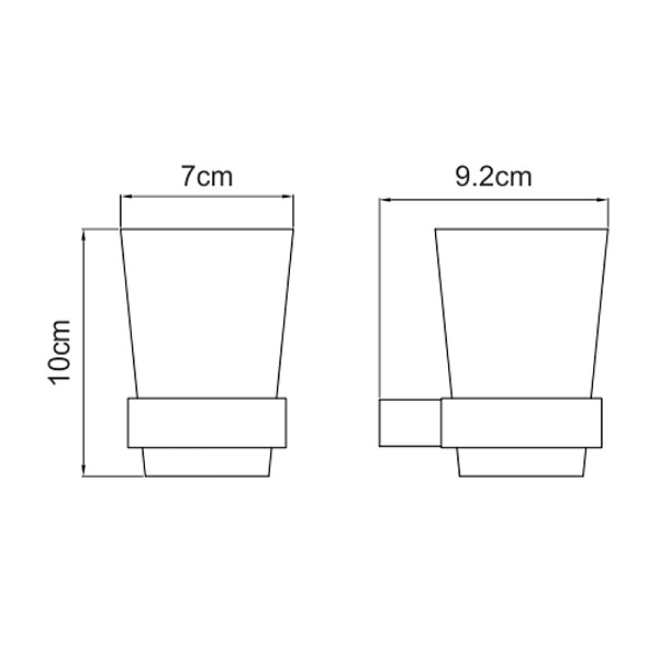 Стакан с держателем WasserKraft Sauer K-7928