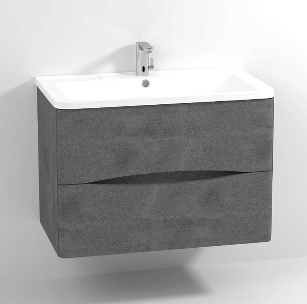 Тумба с раковиной подвесная Vod-Ok Adel 80 серый камень