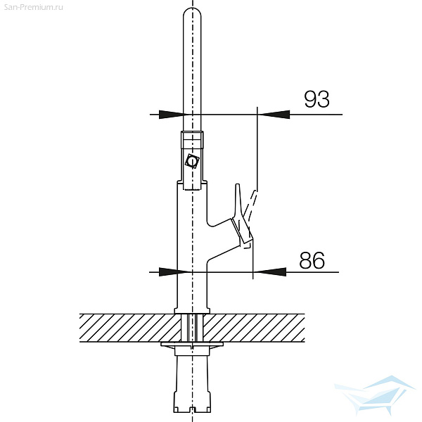 Смеситель для кухни Blanco Solenta-S Senso с выдвижным душем (рычаг управления справа)