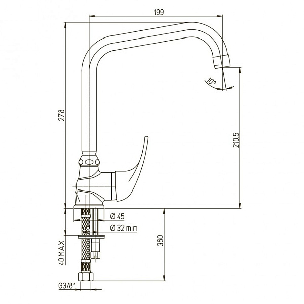 Смеситель для кухни Paini Jolly 69CR594ZKM