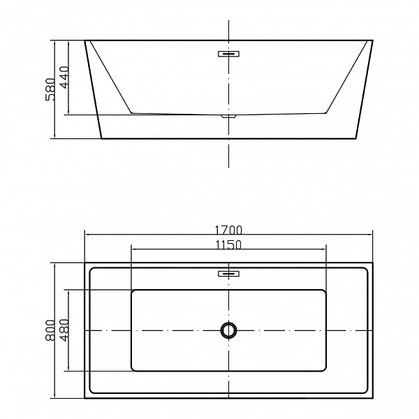 Акриловая ванна отдельностоящая Swedbe Vita 8826