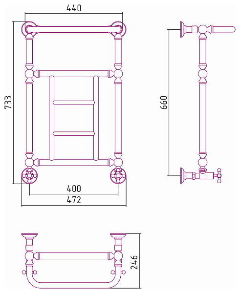 Полотенцесушитель СУНЕРЖА Ренессанс 1452 660x400
