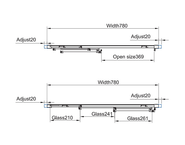 Душевая дверь Omnires Chelsea NDT80XCRTR 80 см хром/прозр