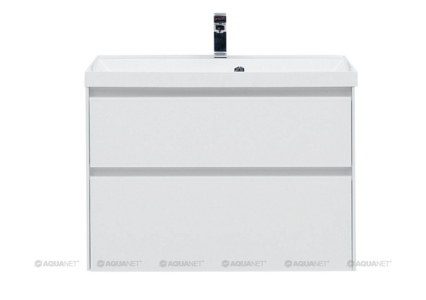 Тумба с раковиной Aquanet "Гласс 100" белый