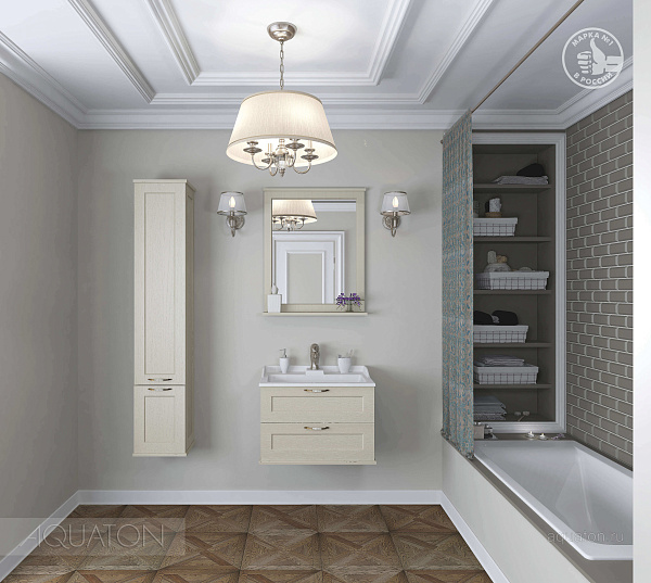 Зеркало Aquaton "Леон 65" дуб бежевый