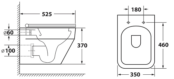 Унитаз подвесной безободковый OWL Eld Ruta-H с сиденьем DP микролифт