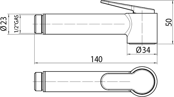 Гигиенический душ с лейкой Bossini Paloma Brass E37005B.030