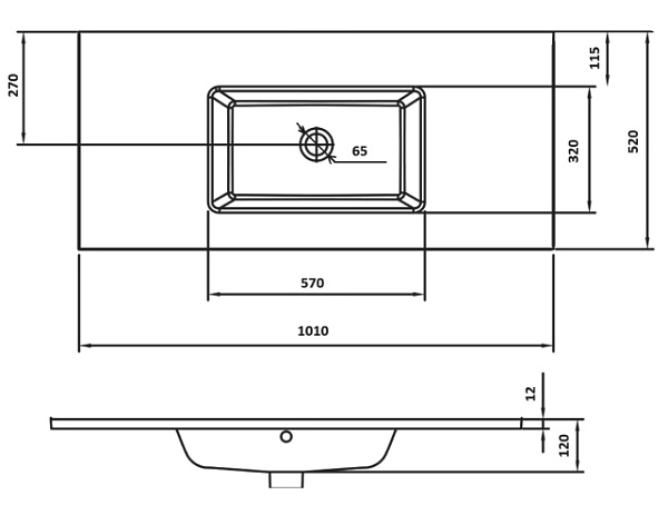Тумба с раковиной Armadi Art "Monaco 100" черная/хром
