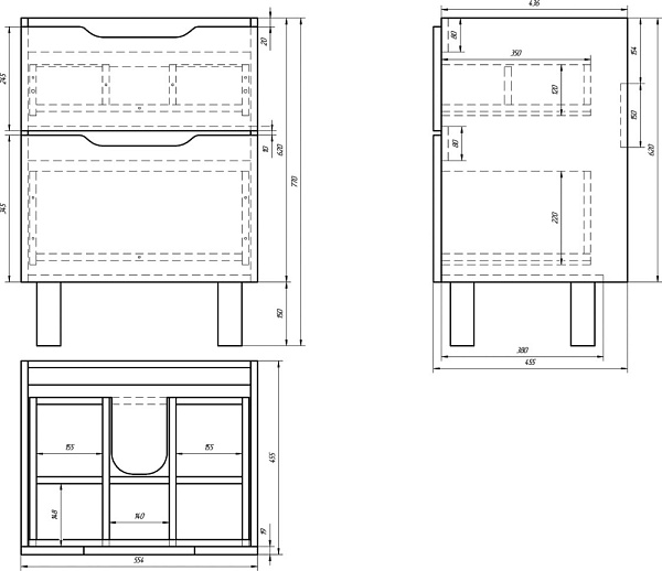 Тумба с раковиной подвесная Dreja "Q Plus 60"