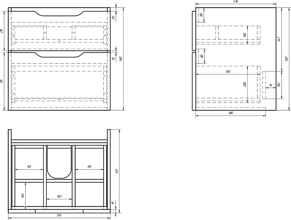 Тумба с раковиной подвесная Dreja "Q 60"