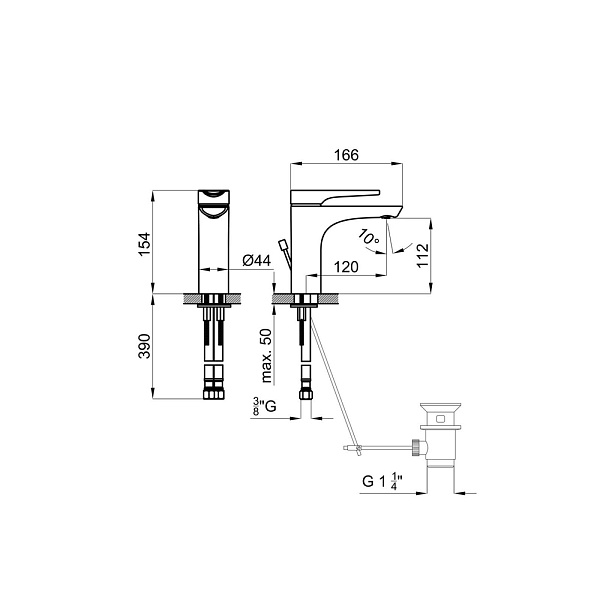 Смеситель для раковины Noken Curve N199998998