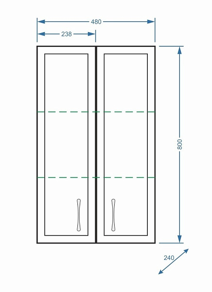 Настенный шкаф Stella "Концепт 48/80" белый