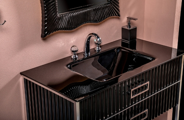 Тумба с раковиной Armadi Art "Monaco 100" черная/хром