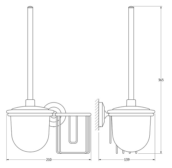 Держатель освежителя воздуха с туалетным ершиком с крышкой FBS Standard STA 059