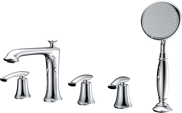 Смеситель на борт ванной с душем AltroBagno Beatrice 020104 Cr