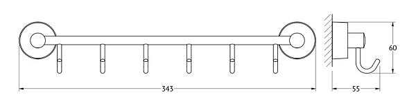 Штанга с 6-ю крючками FBS Nostalgy NOS 027