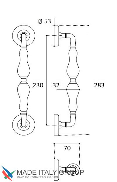 Ручка скоба Venezia "GIFESTION" 283мм (230мм) D2