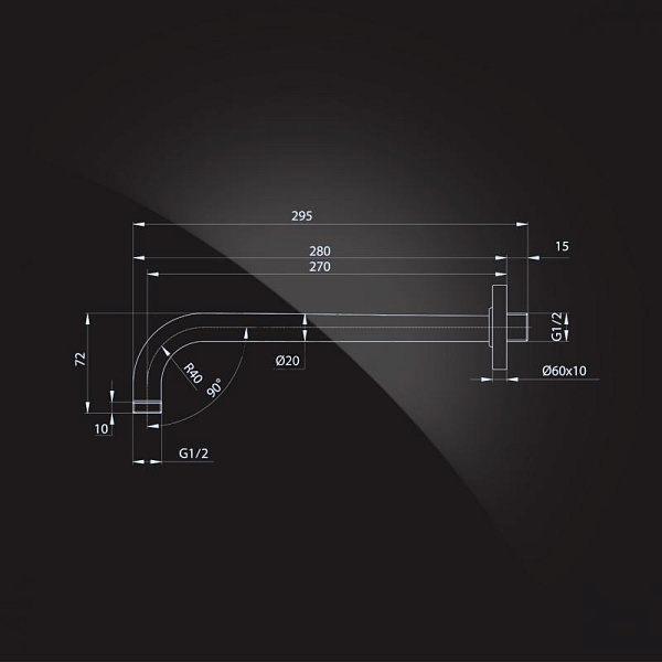Кронштейн для верхнего душа Elghansa RoundlLine CR-26