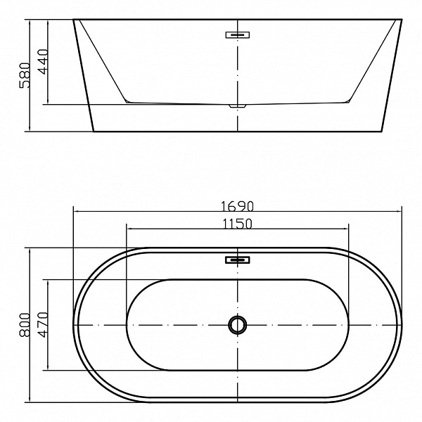 Акриловая ванна отдельностоящая Swedbe Vita 8800