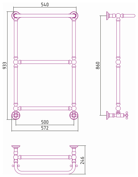 Полотенцесушитель СУНЕРЖА Ренессанс 1386 860x500