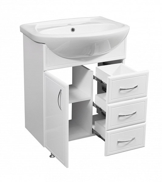 Тумба с раковиной напольная Stella "Концепт 65" белая