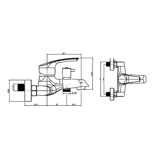 Смеситель для ванны Paini Atomix D1CR111ZKM