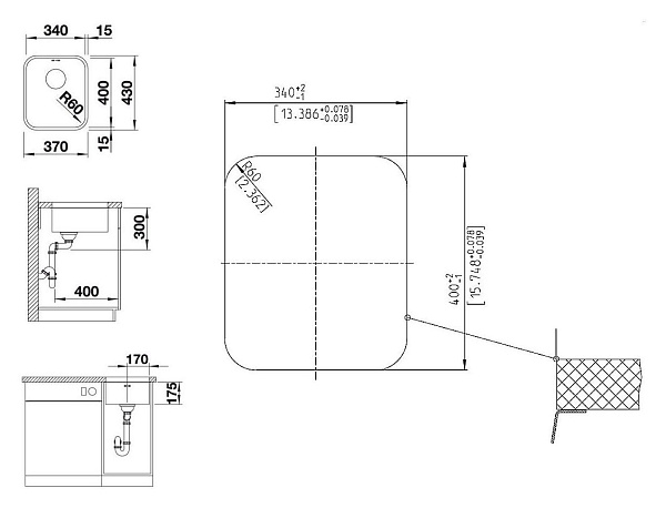 Кухонная мойка Blanco Supra 340-U с клапаном-автоматом