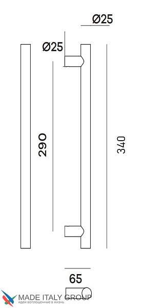 Ручка скоба Venezia "EXA ZIG" 340мм (290мм)
