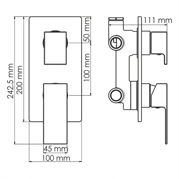 Смеситель скрытого монтажа для ванны и душа WasserKraft Abens 2071
