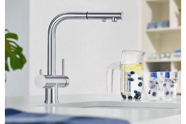 Смеситель для кухни Blanco Fontas-S II Silgranit с выджвижным душем (хром)