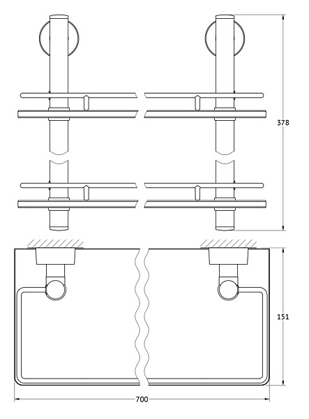 Полка 2-х ярусная FBS Nostalgy NOS 066
