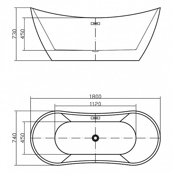 Акриловая ванна отдельностоящая Swedbe Vita 8803