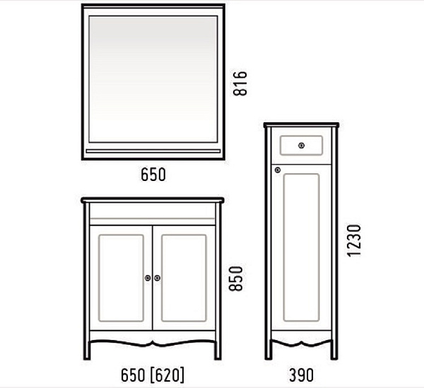 Шкаф-пенал напольный COROZO "Блюз 39" белый