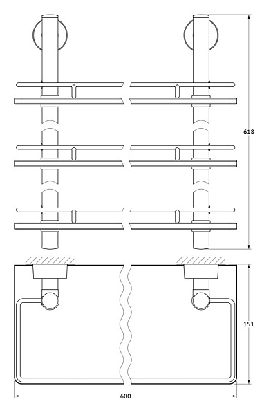 Полка 3-х ярусная FBS Nostalgy NOS 070