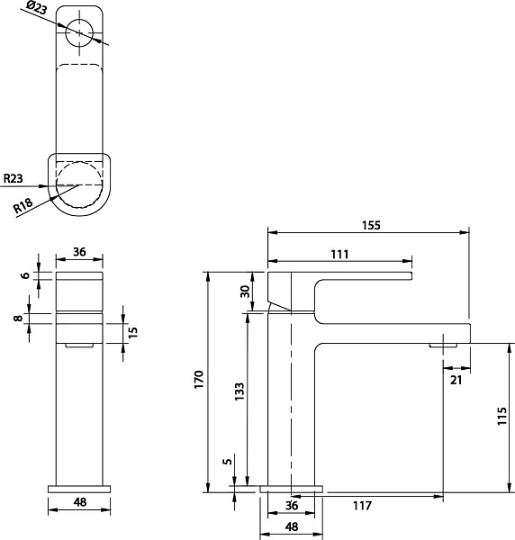 Смеситель для раковины Omnires Baretti 7810