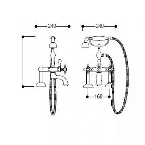 Смеситель для ванны Kerasan Retro 739491 oro