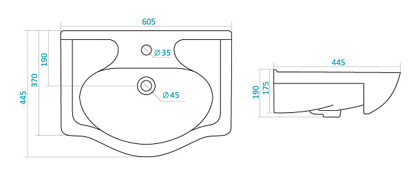 Раковина подвесная Santek Селигер 60