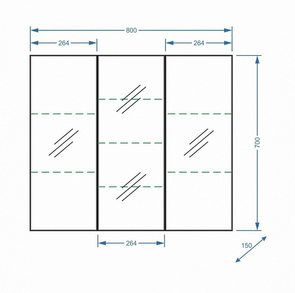 Зеркало-шкаф Stella "Парма 80" белый